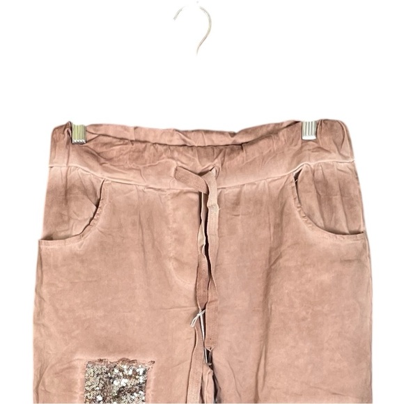 Grey Violet Glitter Pants in Blush Size S—Made in Italy—NWT - Picture 4 of 14